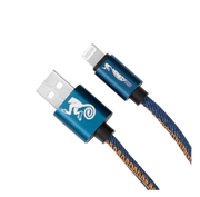 lightning USB Cable Blue Denim 1m strap leather