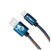 USB C USB Cable Blue denim 1m strap leather