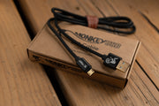 Micro USB Cable Black Nylon 1m strap leather