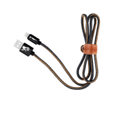 lightning USB Cable Black Denim 1m strap leather