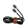 USB C Lightning USB Cable black Nylon 1m strap leather