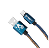USB C USB Cable Blue denim 1m strap leather