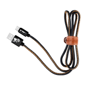 USB C USB Cable Black Denim 1m strap leather