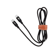 USB C USB Cable black Nylon 1m strap leather