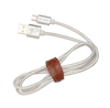 Micro USB Cable white Nylon 1m strap leather